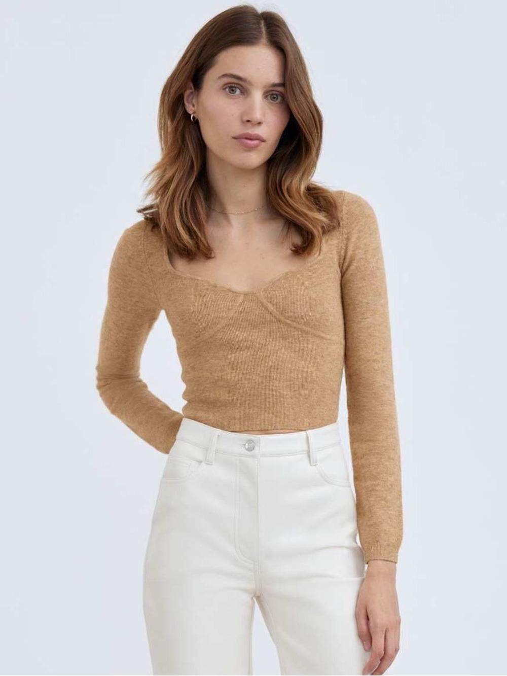 Wilfred Greer Sweater Size XS Heather Tannin Aritzia